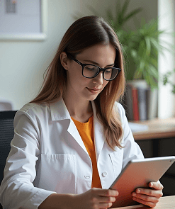 Professional woman working with analytics